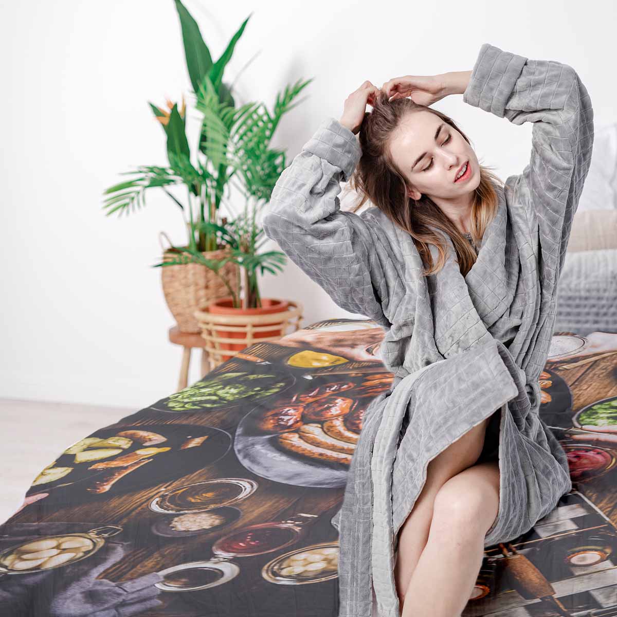 Therapy blankets bedding set with sausage plate