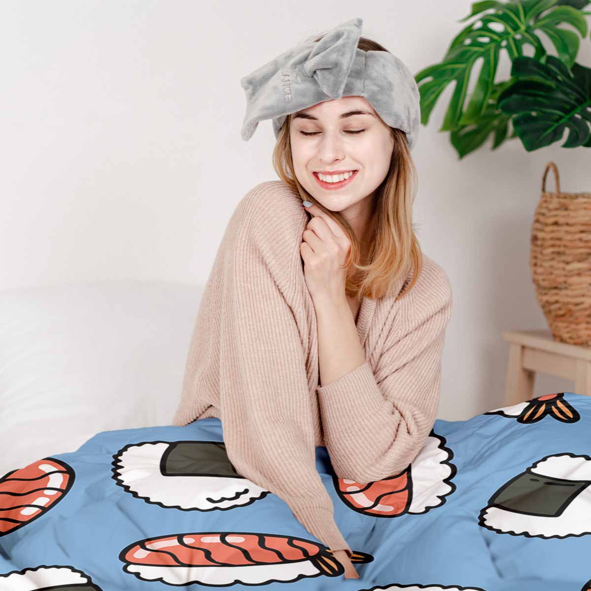 Couverture thérapeutique originale - Housse en coton avec sashimi