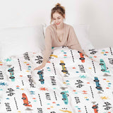 Original therapy blanket - cotton cover white with racing cars