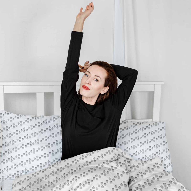 Original therapy blanket - cotton cover white with gray circles