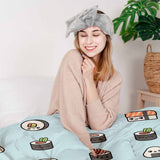 Original therapy blanket - light blue cotton cover with sushi