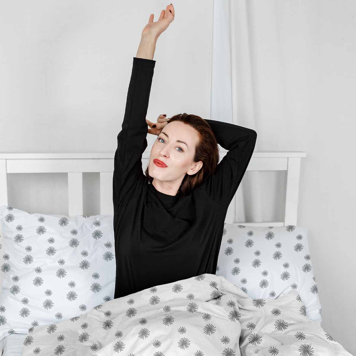 Ensemble de literie avec couverture thérapeutique blanc avec pompons gris