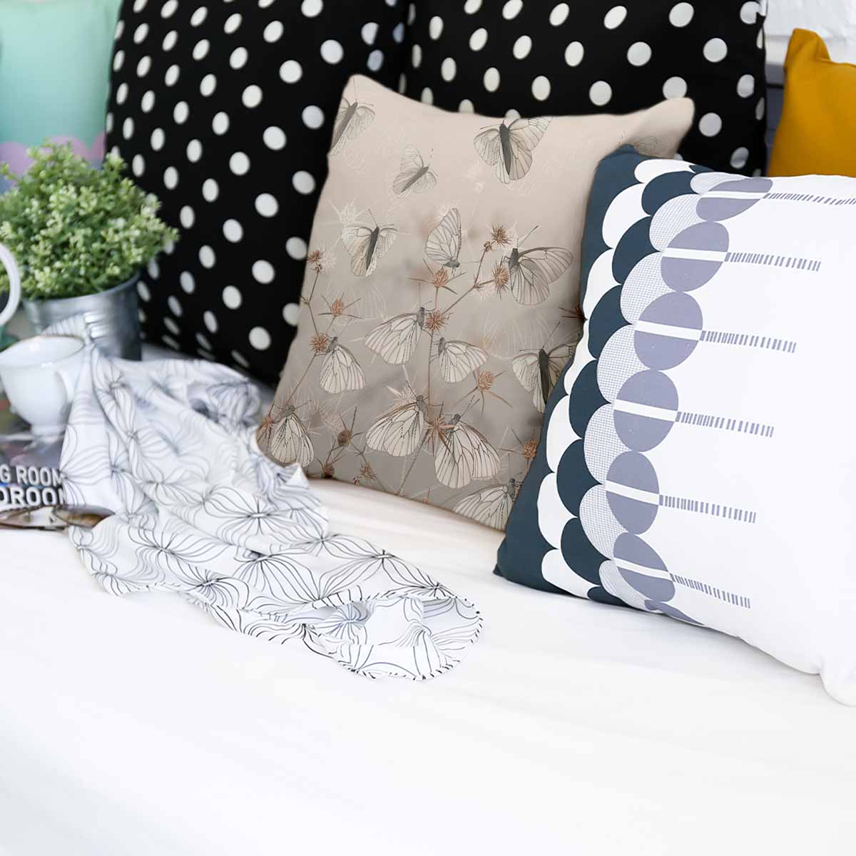 Coussin de santé beige avec mites