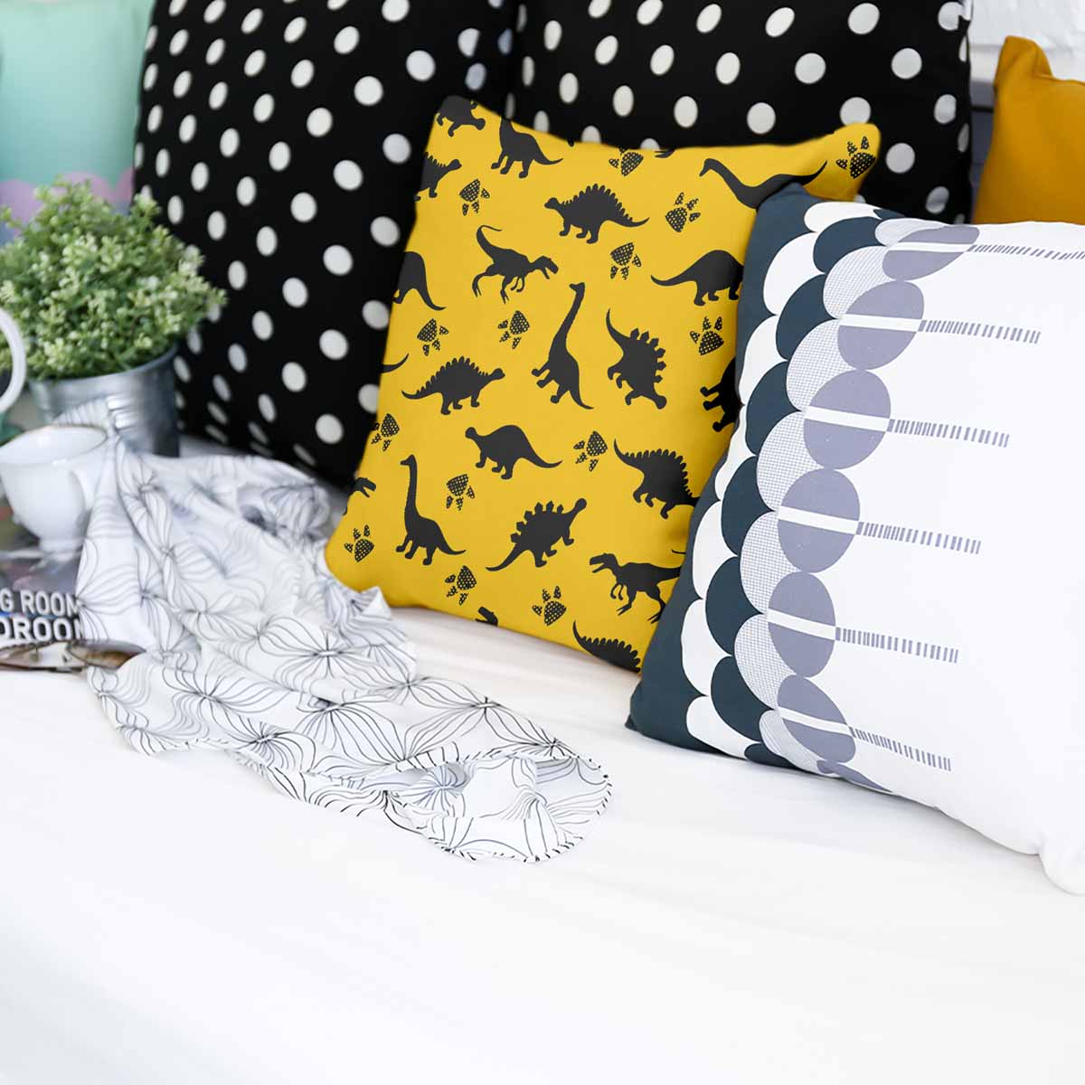 Health Pillow Yellow with Dino