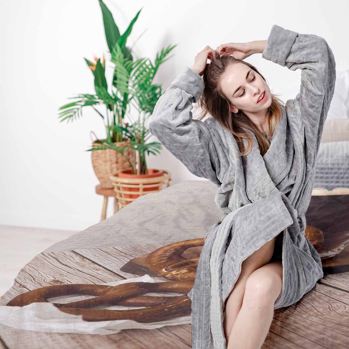 Therapy blankets bedding set with pretzels