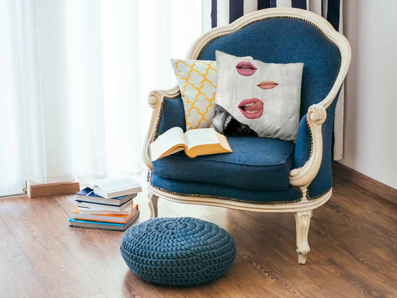 Health pillow white with lips