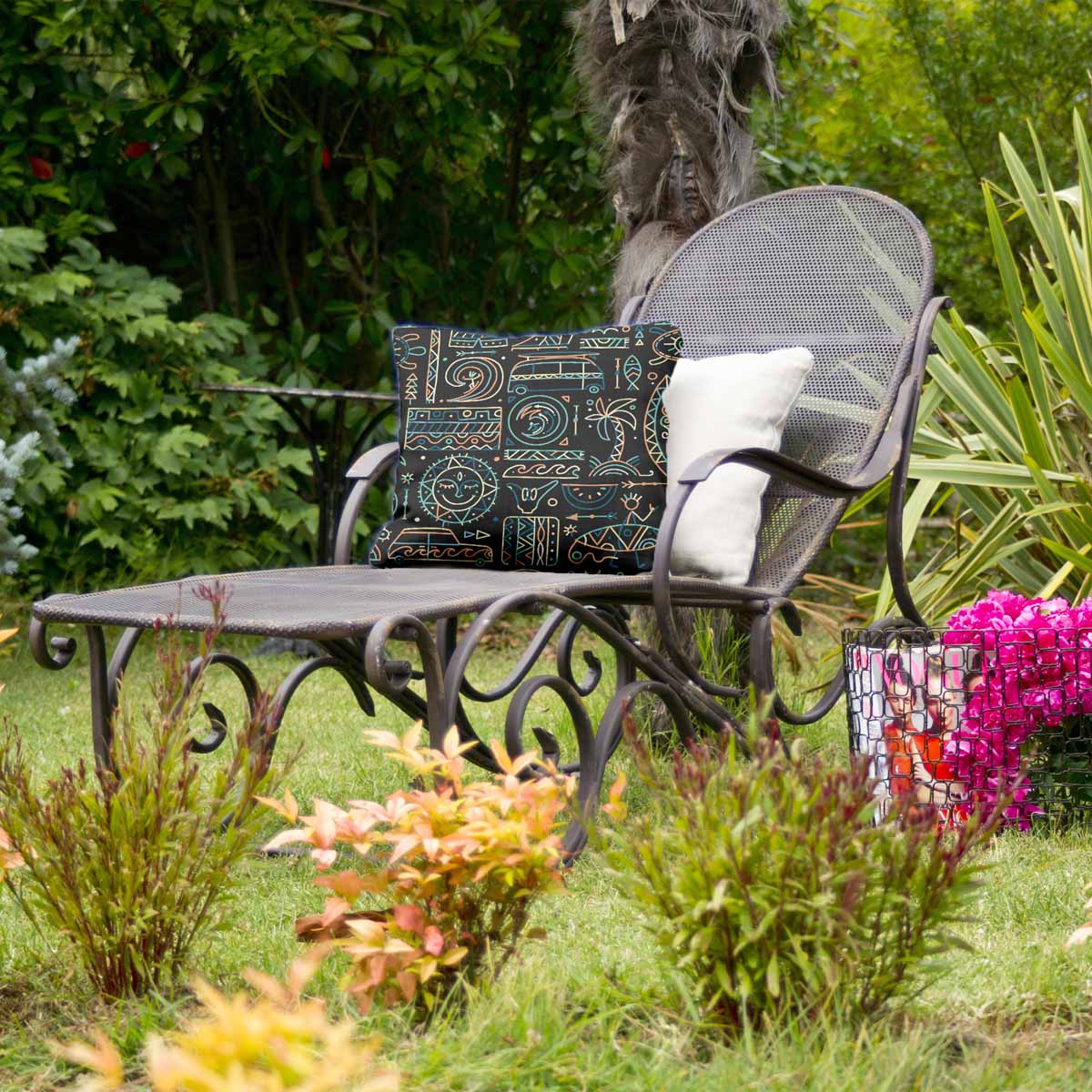 Coussin de santé avec motif hawaïen vert