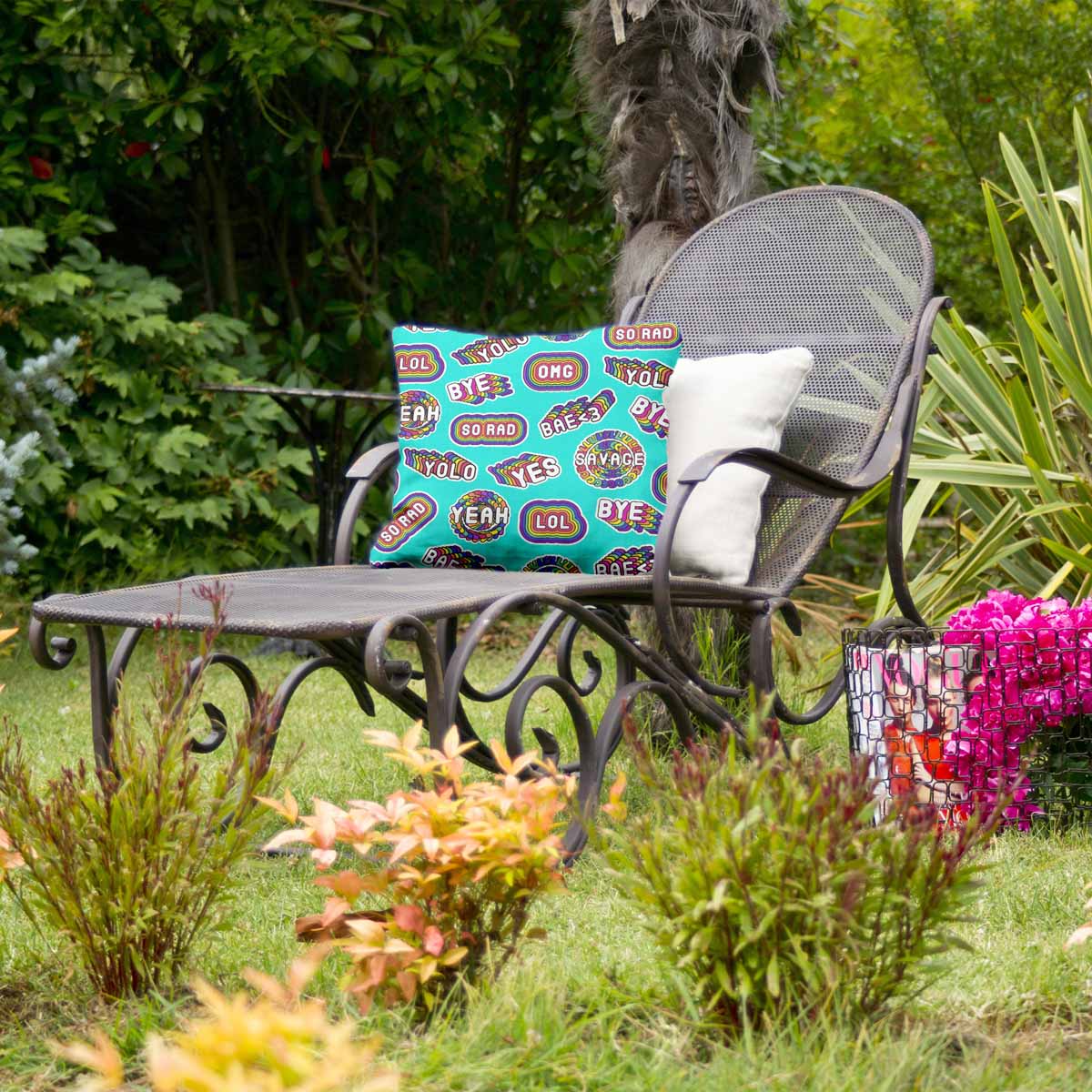 Health Pillow Turquoise with Sayings