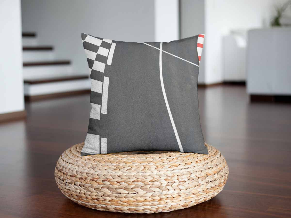 Health pillow dark gray with white stripes