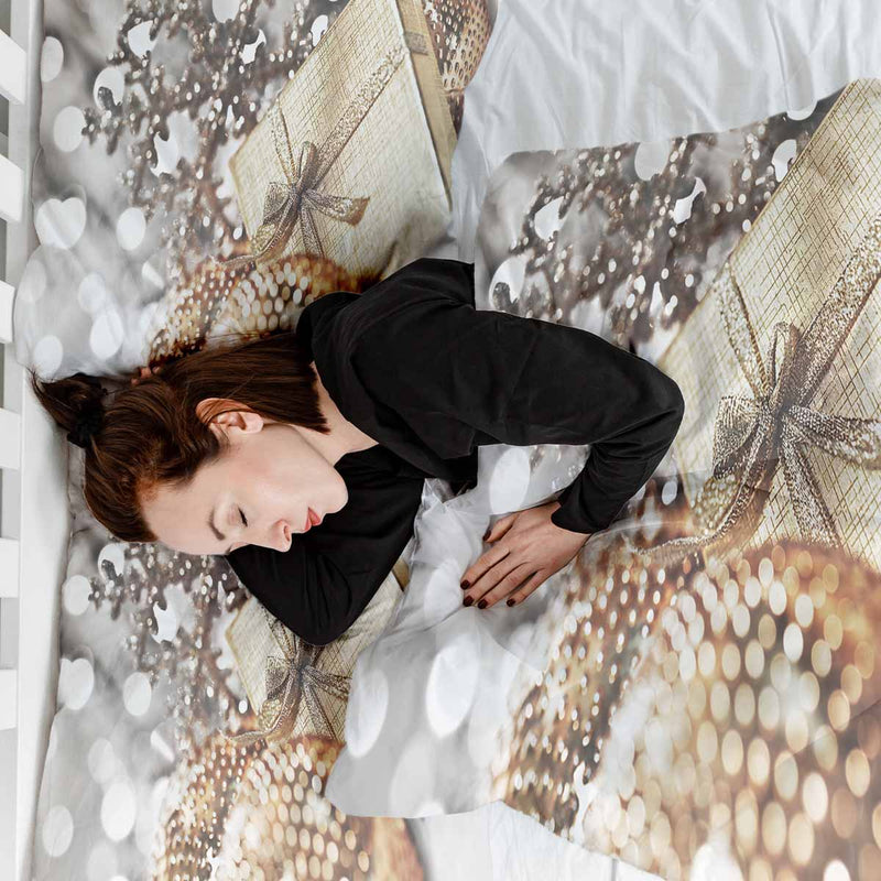 Therapy blanket bedding set with golden gift.