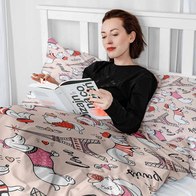 Therapy blanket and bedding set: Dog in Paris