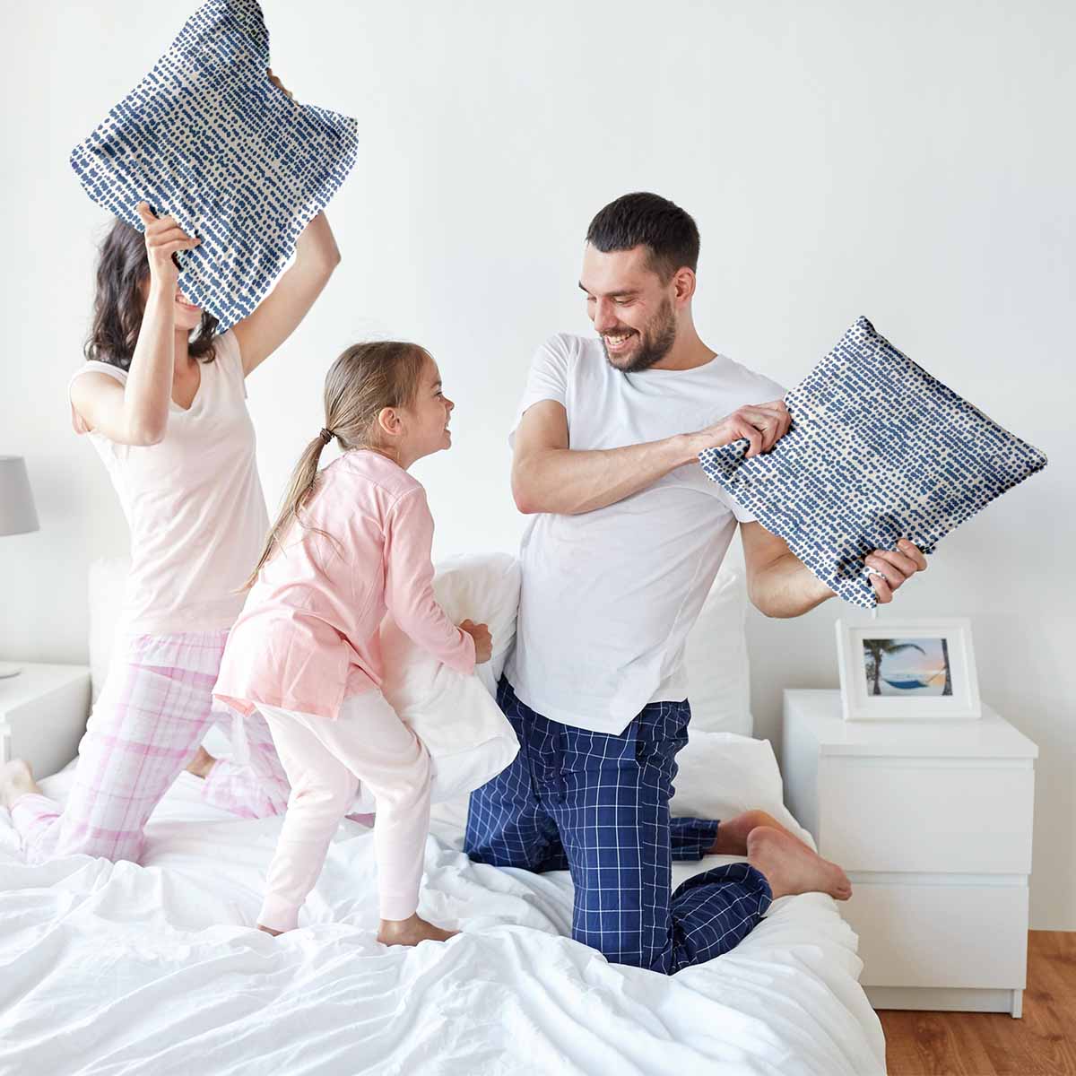 Health pillow with blue dots