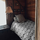 Original therapy blanket - cotton cover white with gray tassels