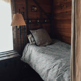 Original therapy blanket - cotton cover white with blue shapes