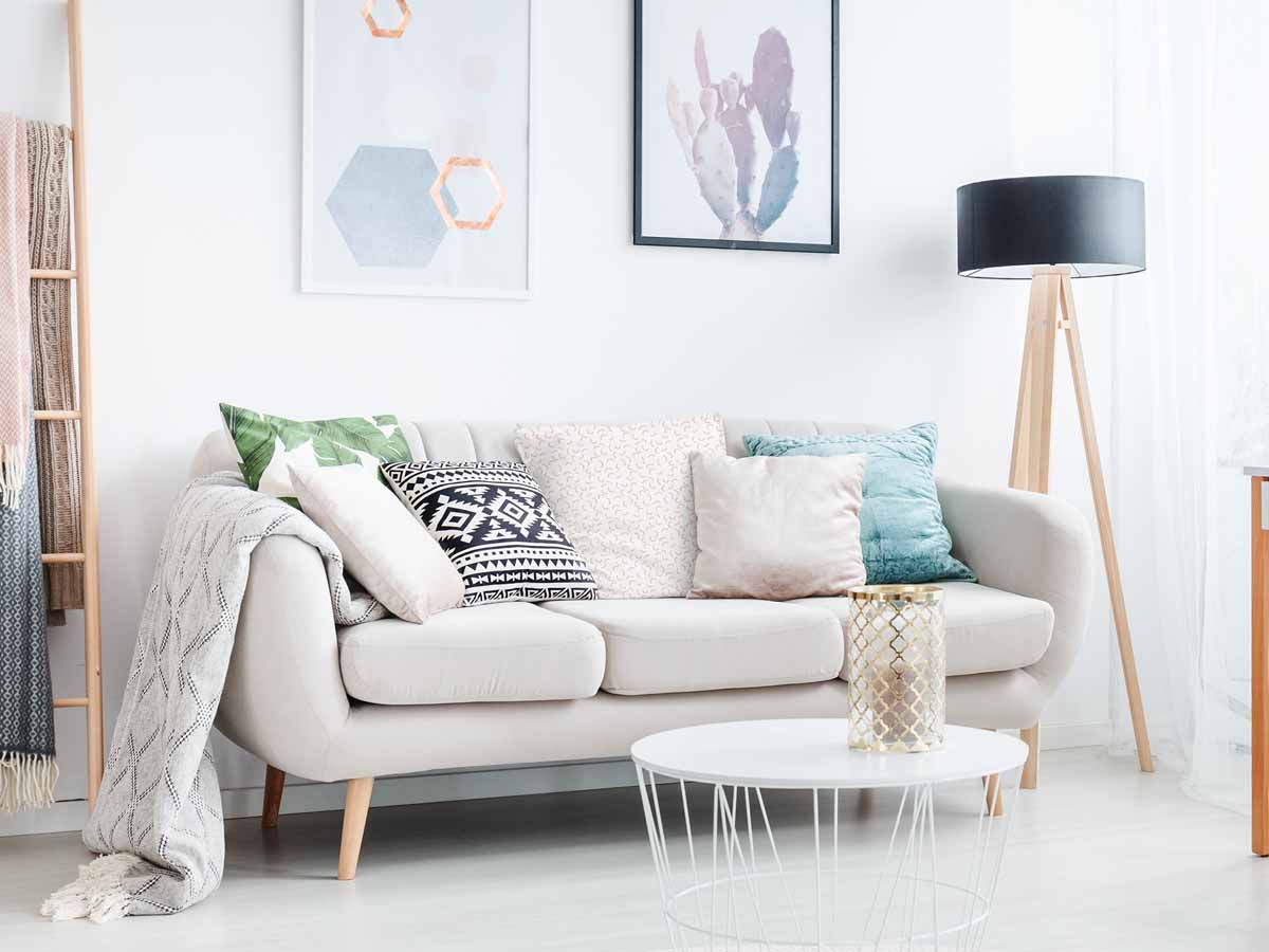 Coussin de santé blanc avec demi-cercles