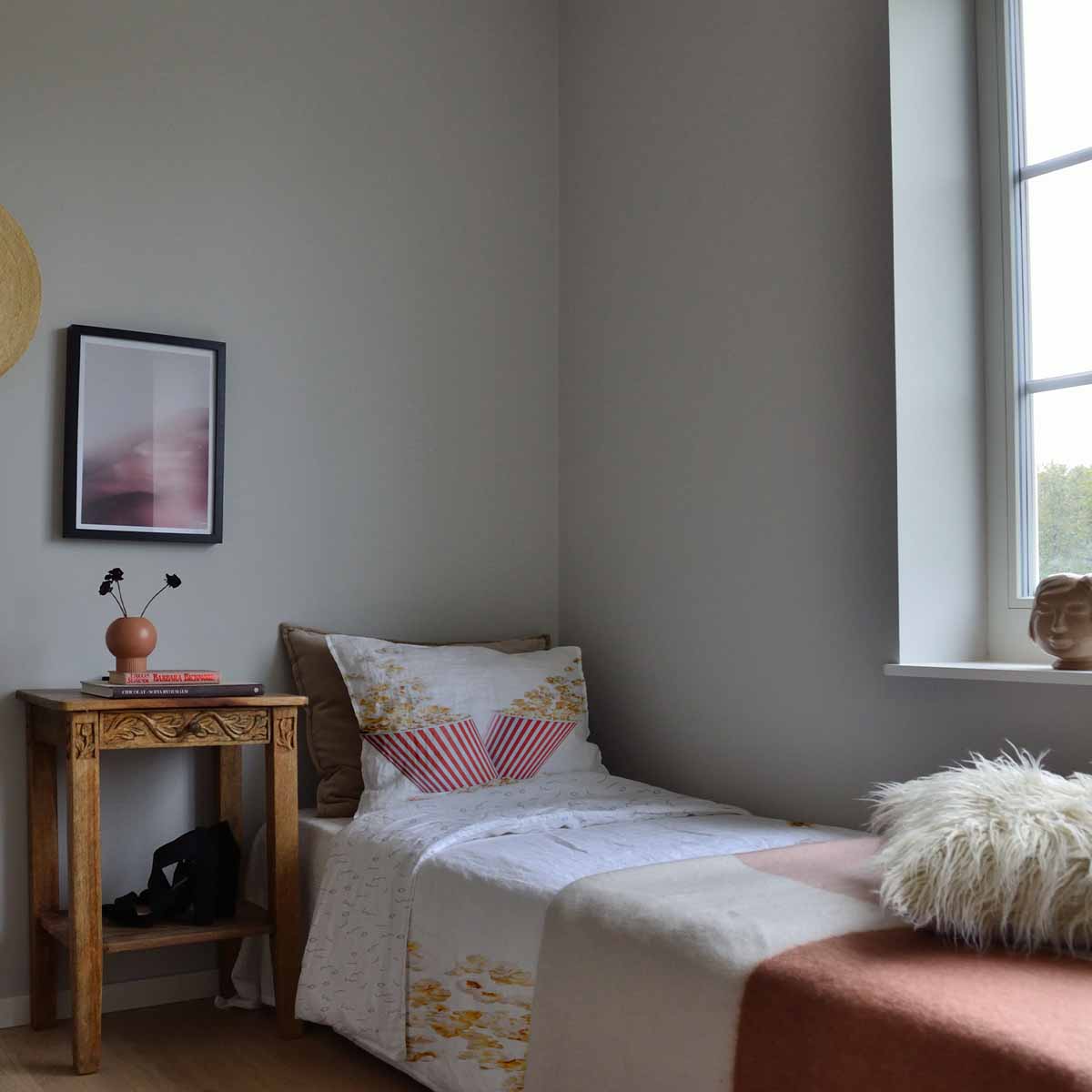 Couverture thérapeutique originale - Housse en coton blanc avec popcorn