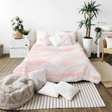 Original therapy blanket - cotton cover white with pink feathers