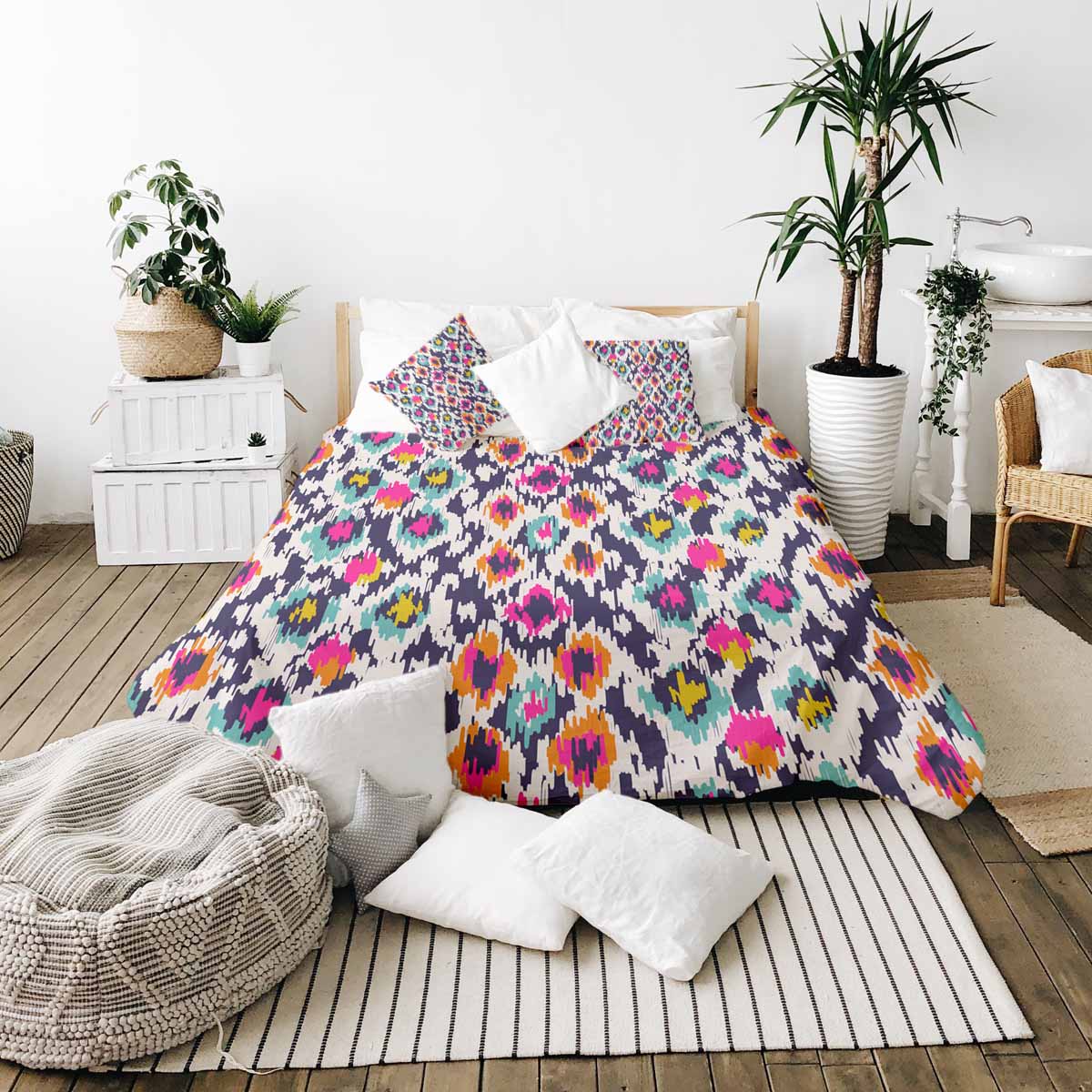 Couverture thérapeutique originale - Housse en coton colorée avec imprimé léopard