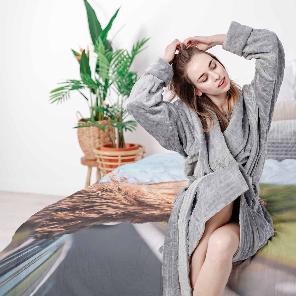 Therapy blankets bedding set with dog in the car