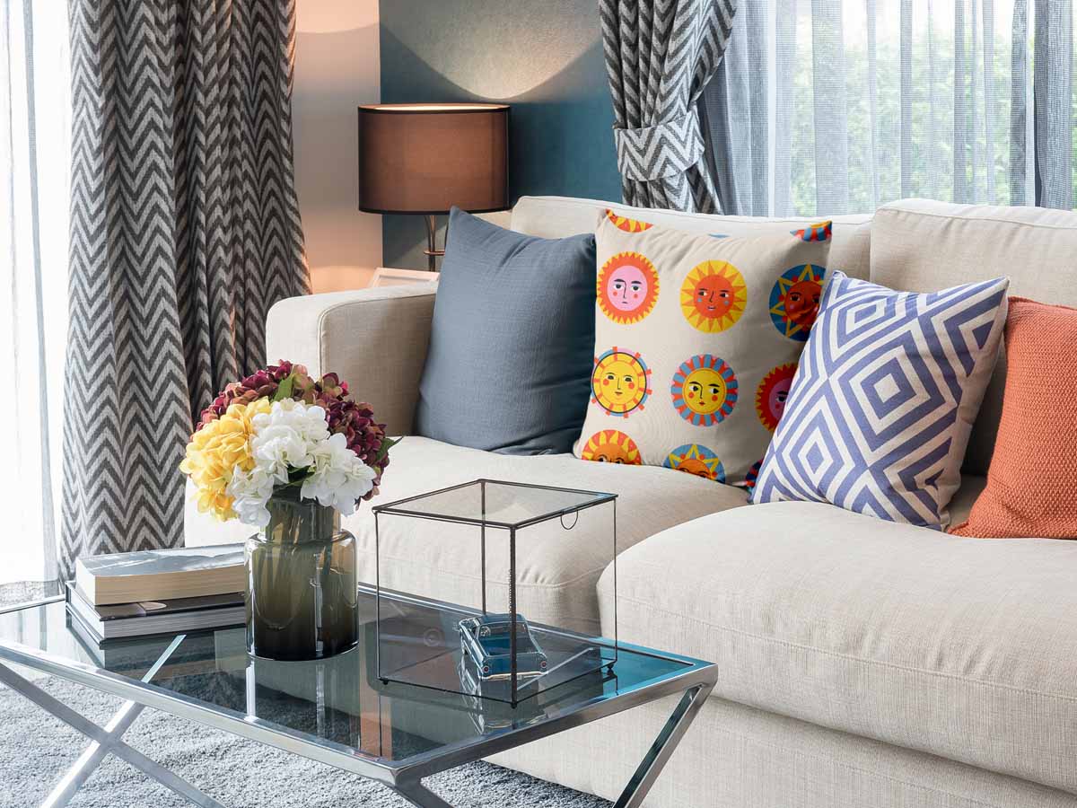 Coussin de santé beige avec soleil