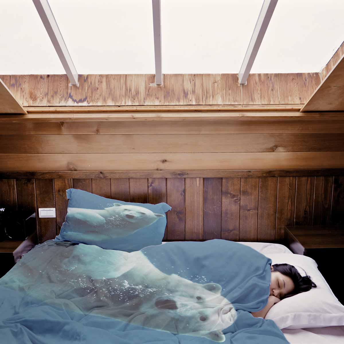 Therapy blankets bedding set blue with polar bear