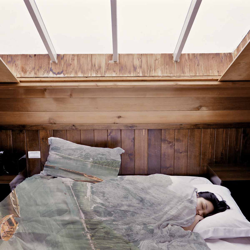 Therapy blankets bedding set lake with boats