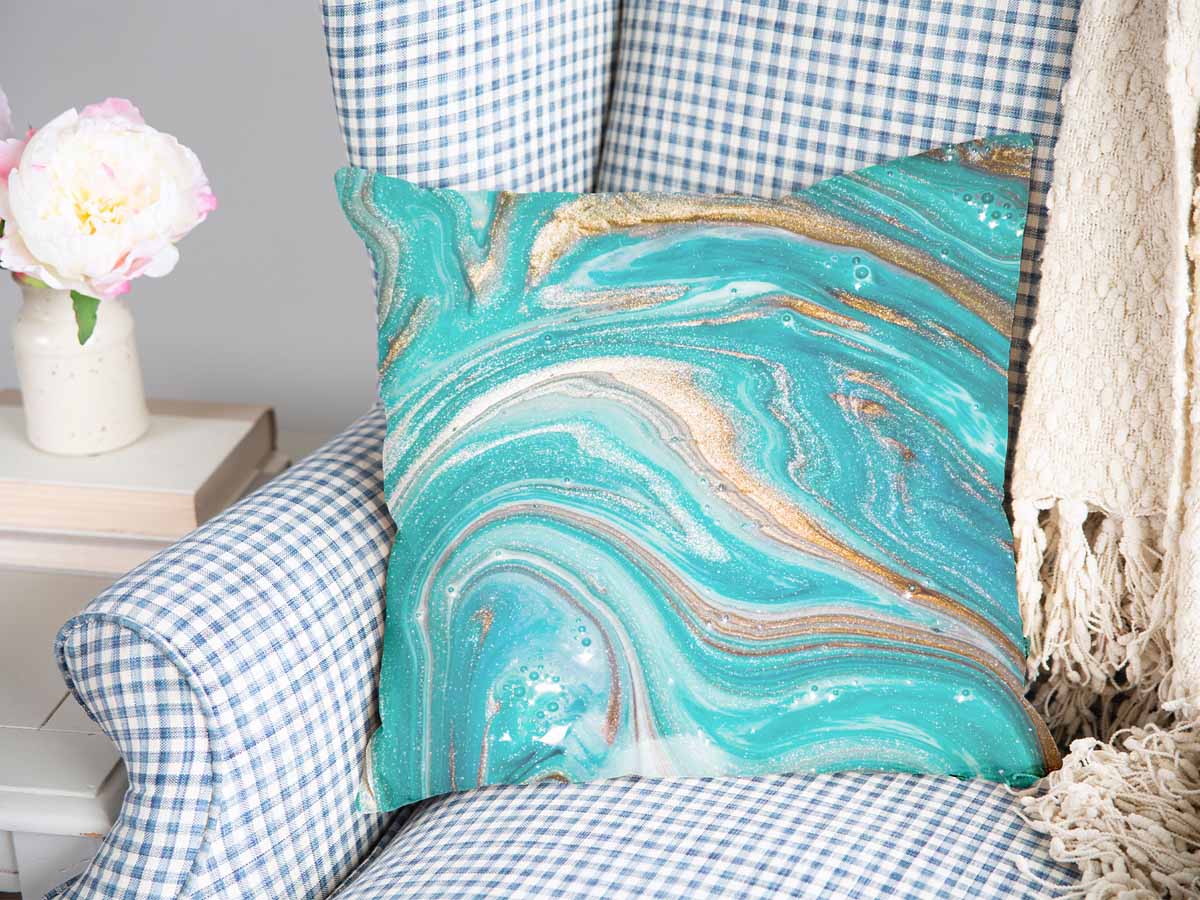 Health Pillow Marble Turquoise