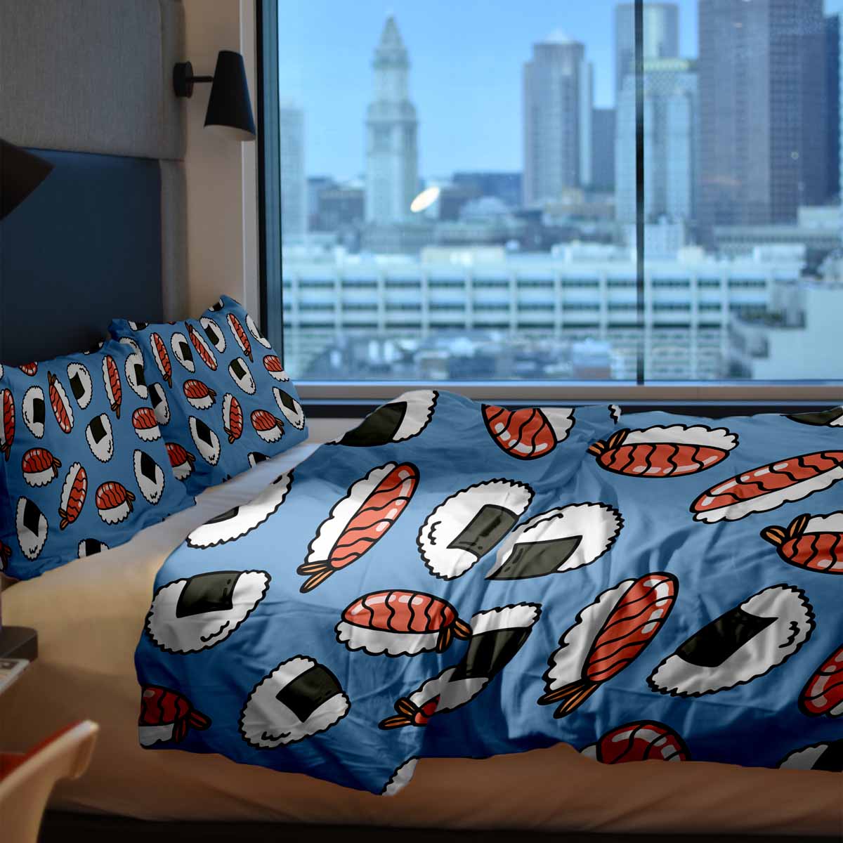 Couverture thérapeutique originale - Housse en coton avec sashimi