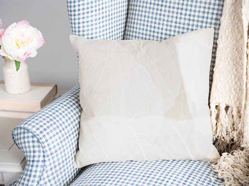 Health pillow, grey with white pattern.
