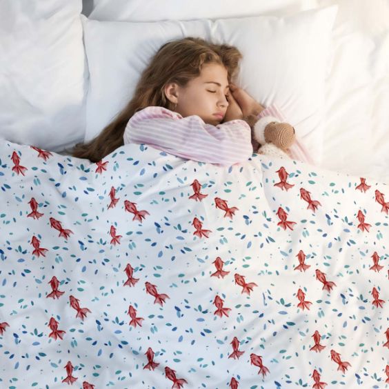 Original therapy blanket - cotton cover red fish