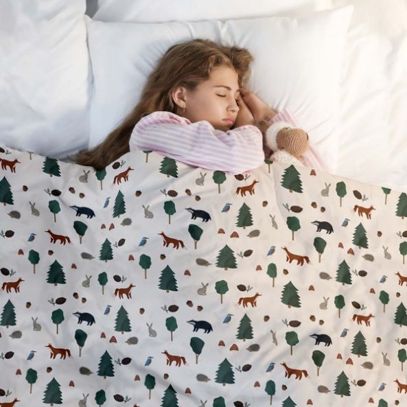 Original therapy blanket - cotton cover forest animals