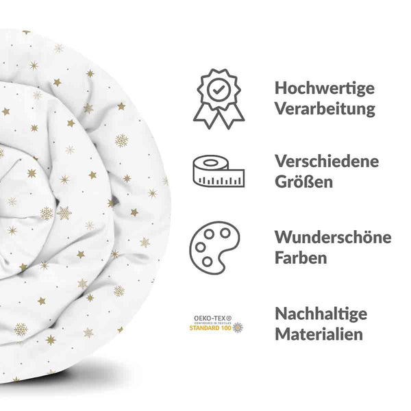 Original therapy blanket - cotton cover white with golden stars