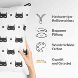 Health pillow, white with cat mask.