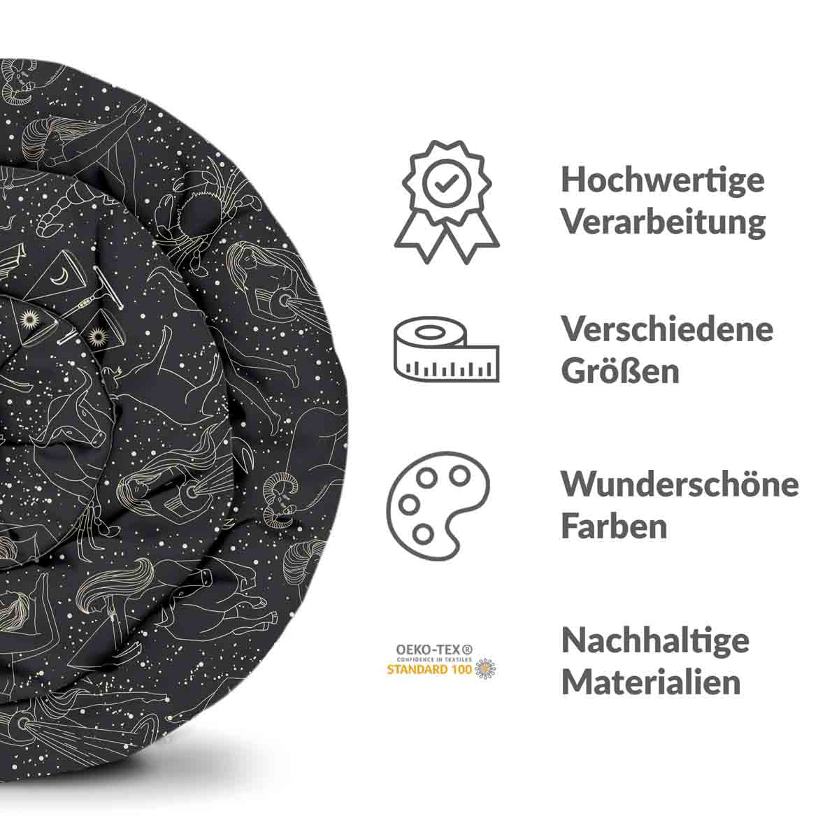 Original therapy blanket - cotton cover black horoscope