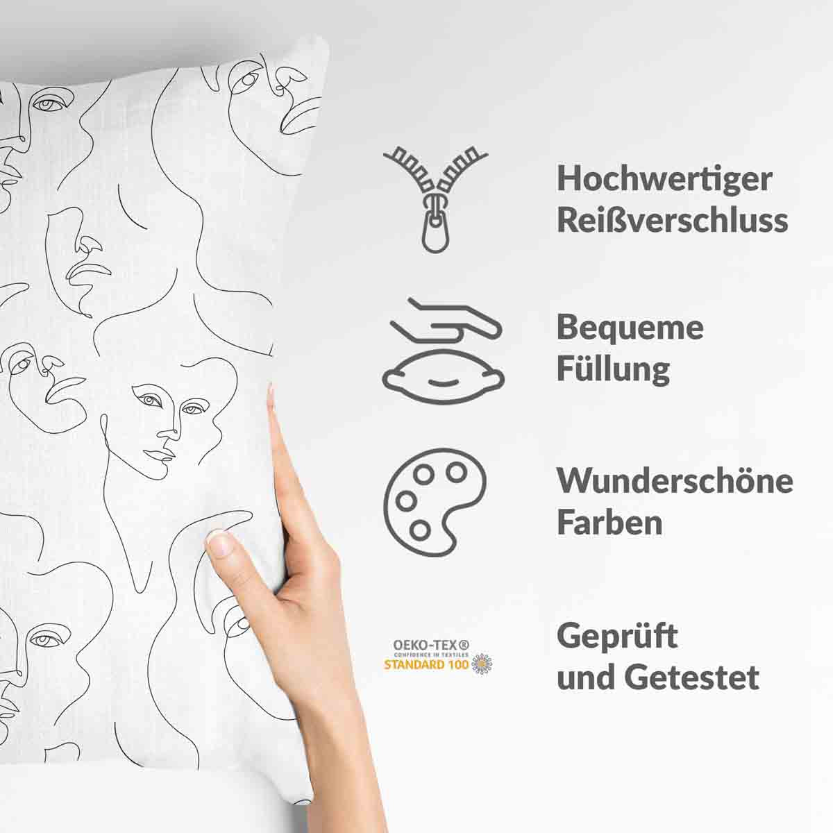 Health Pillow Woman's Face Boho