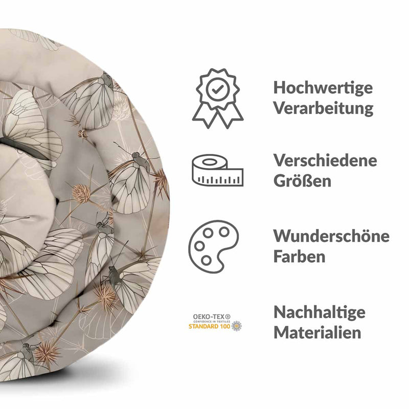 Original therapy blanket - cotton cover beige with moths