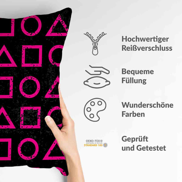 Health pillows, pink, Dalgona shapes