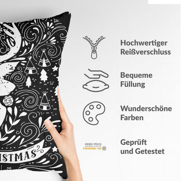 Health pillow black Merry Christmas