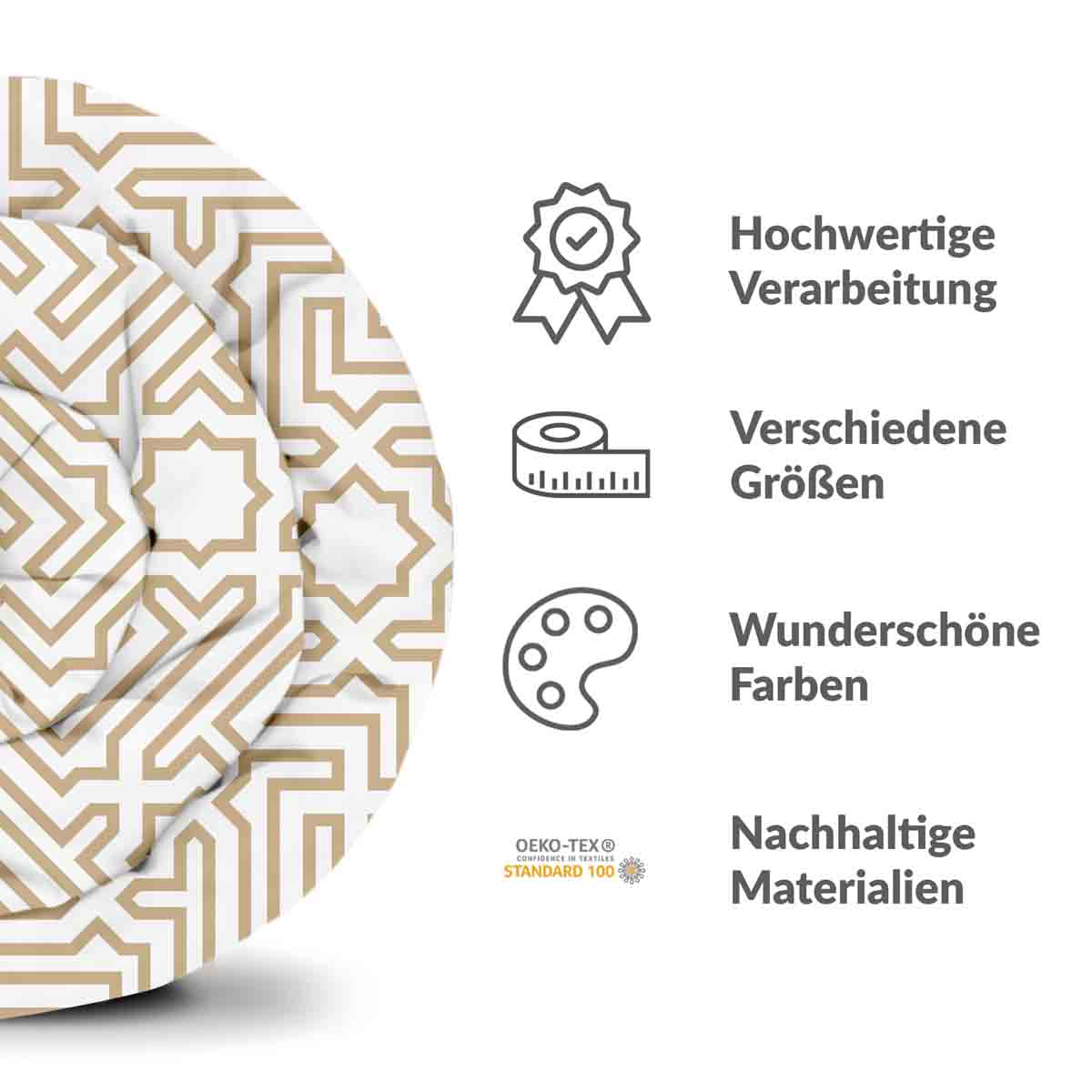 Therapy blankets bedding set beige with shapes