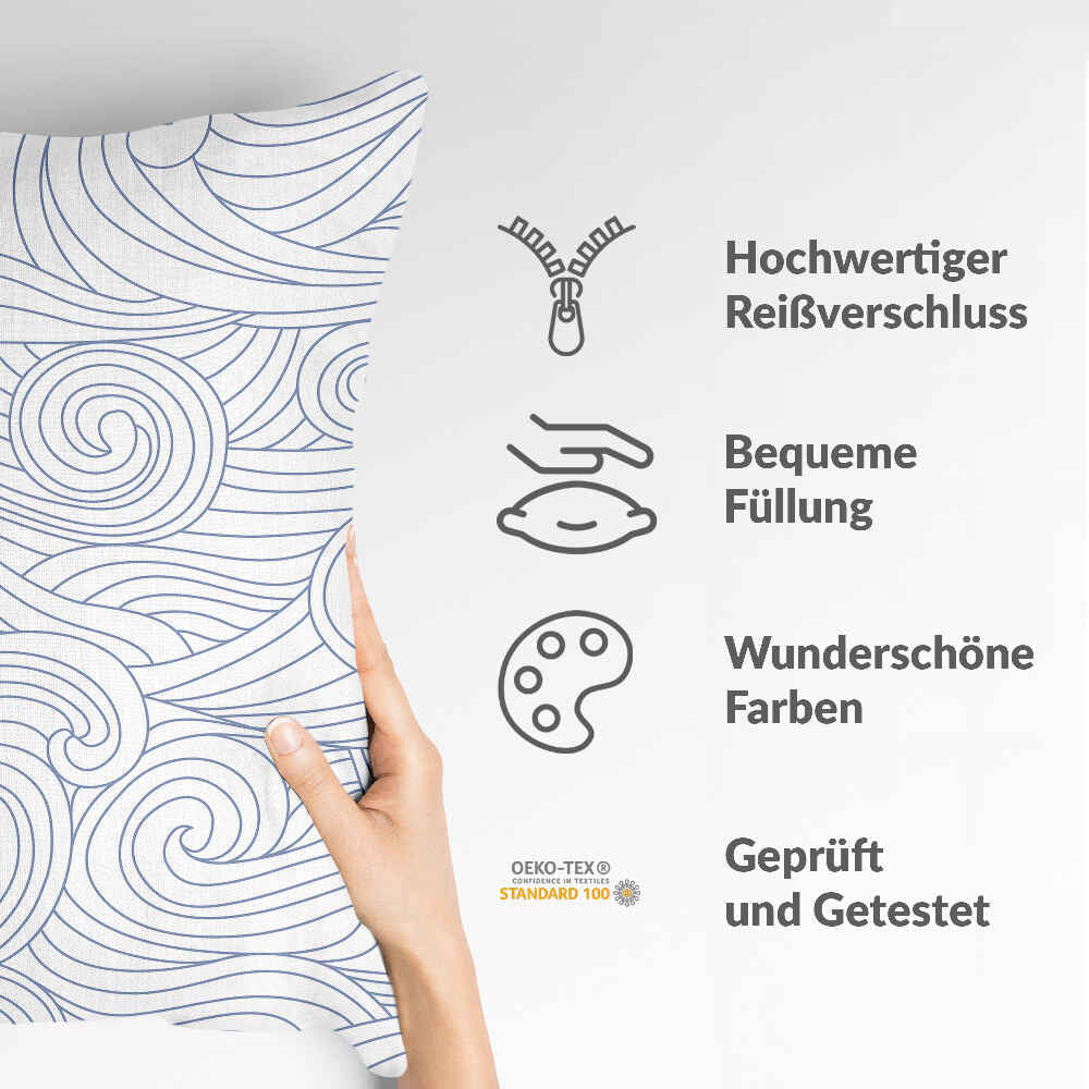 Coussin de santé vagues bleues