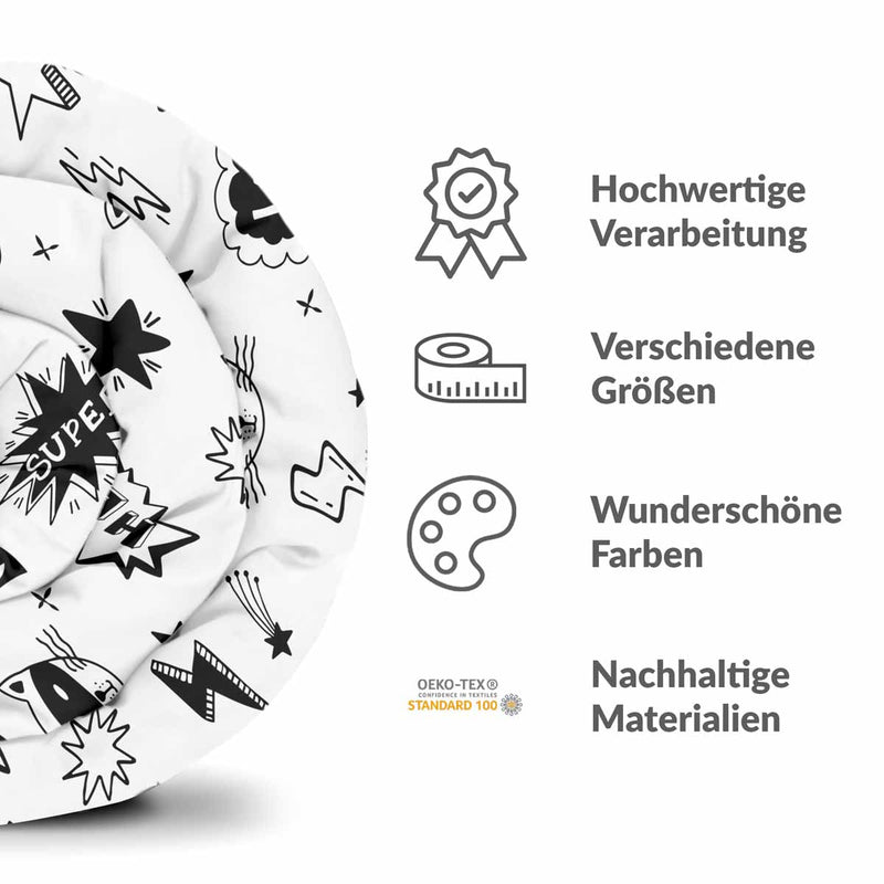 Original therapy blanket - cotton cover white superheroes