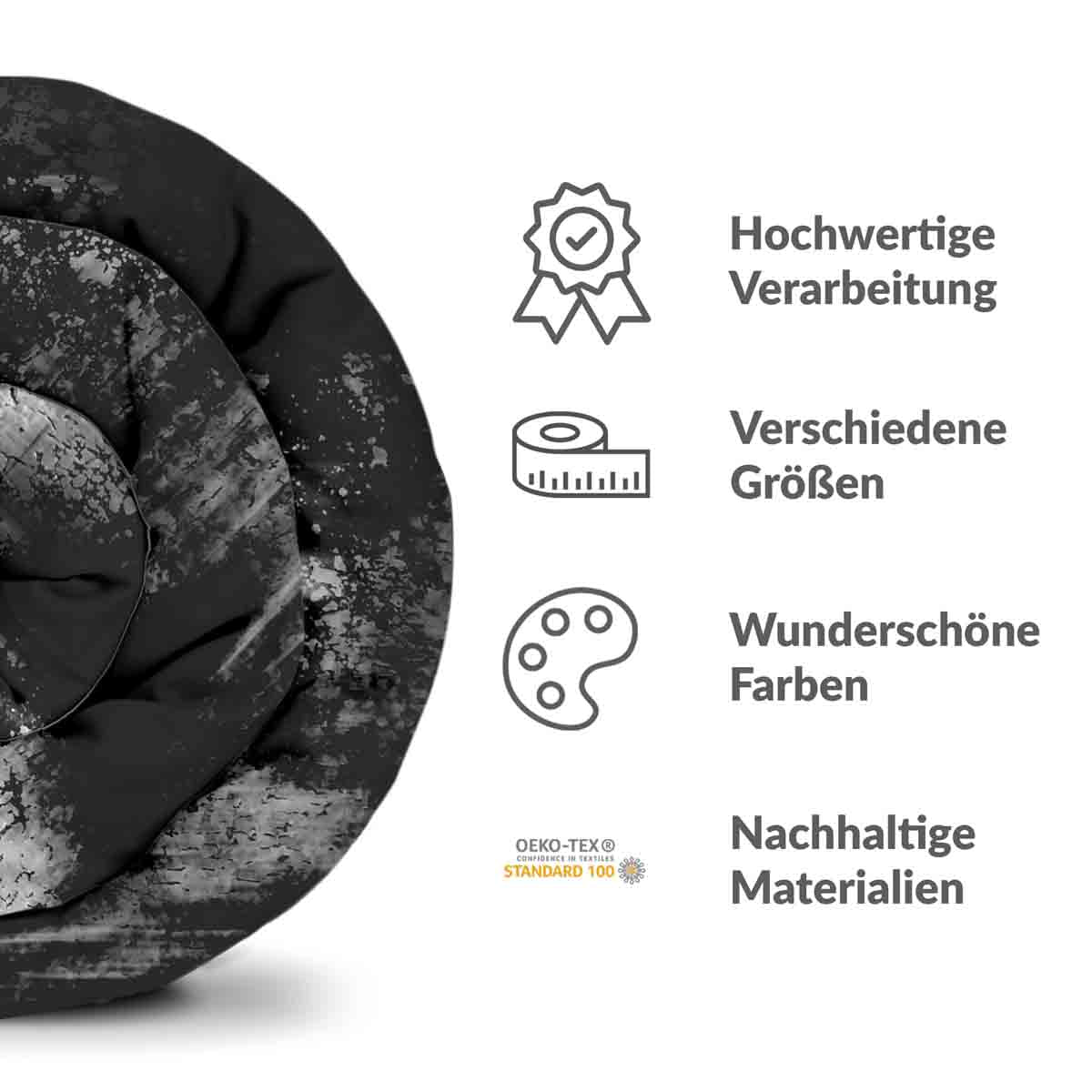 Therapy blankets bedding set black with mottled pattern