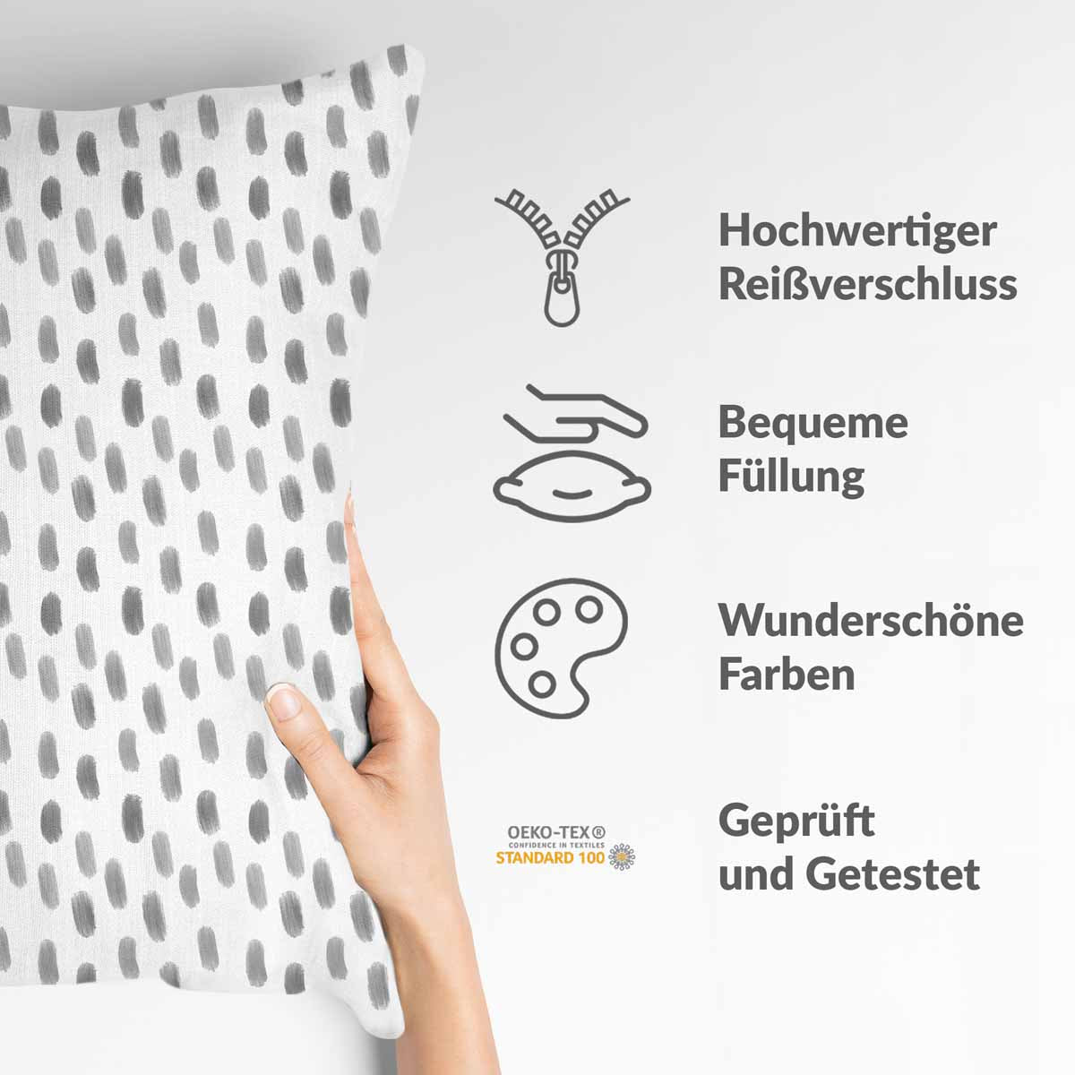 Health pillow white with gray dots