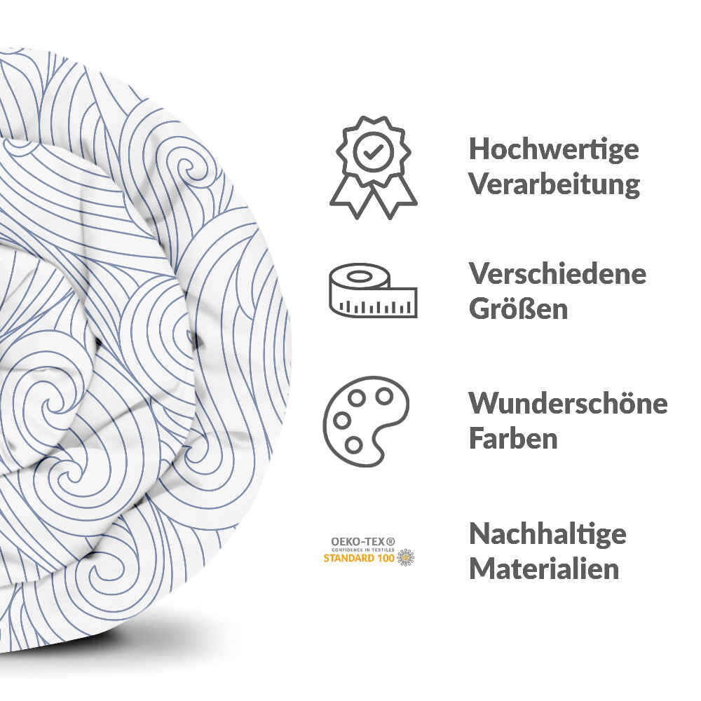 Therapy blankets bedding set blue waves