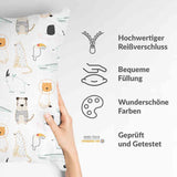 Health pillow white with zoo animals
