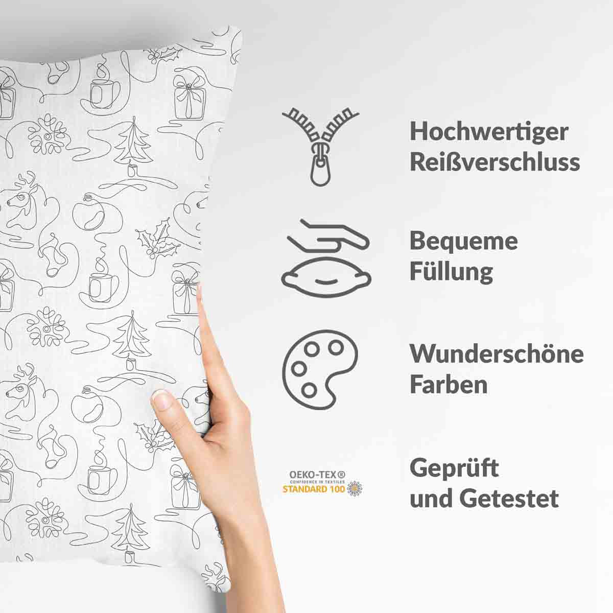 Coussin de santé Noël abstrait