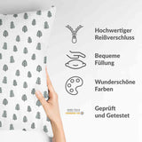 Health Pillow White with Little Trees