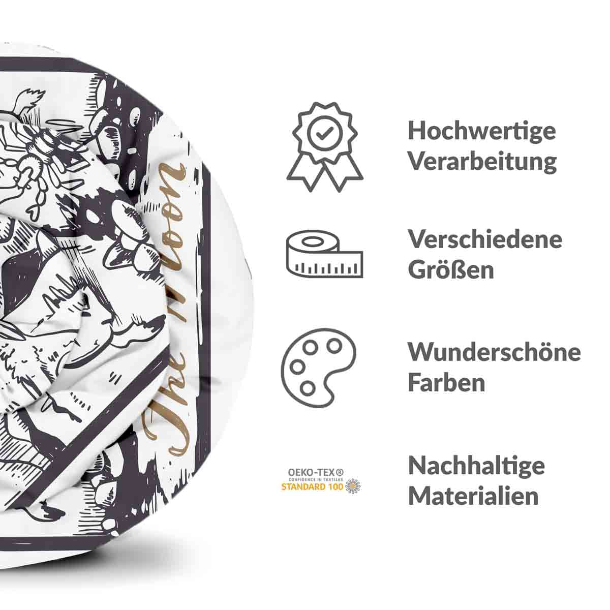 Original therapy blanket - cotton cover wolf and moon