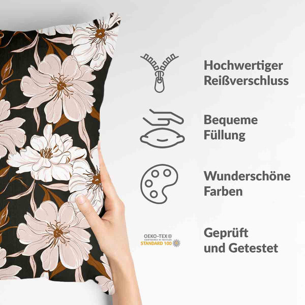 Health pillow with pink aster flowers