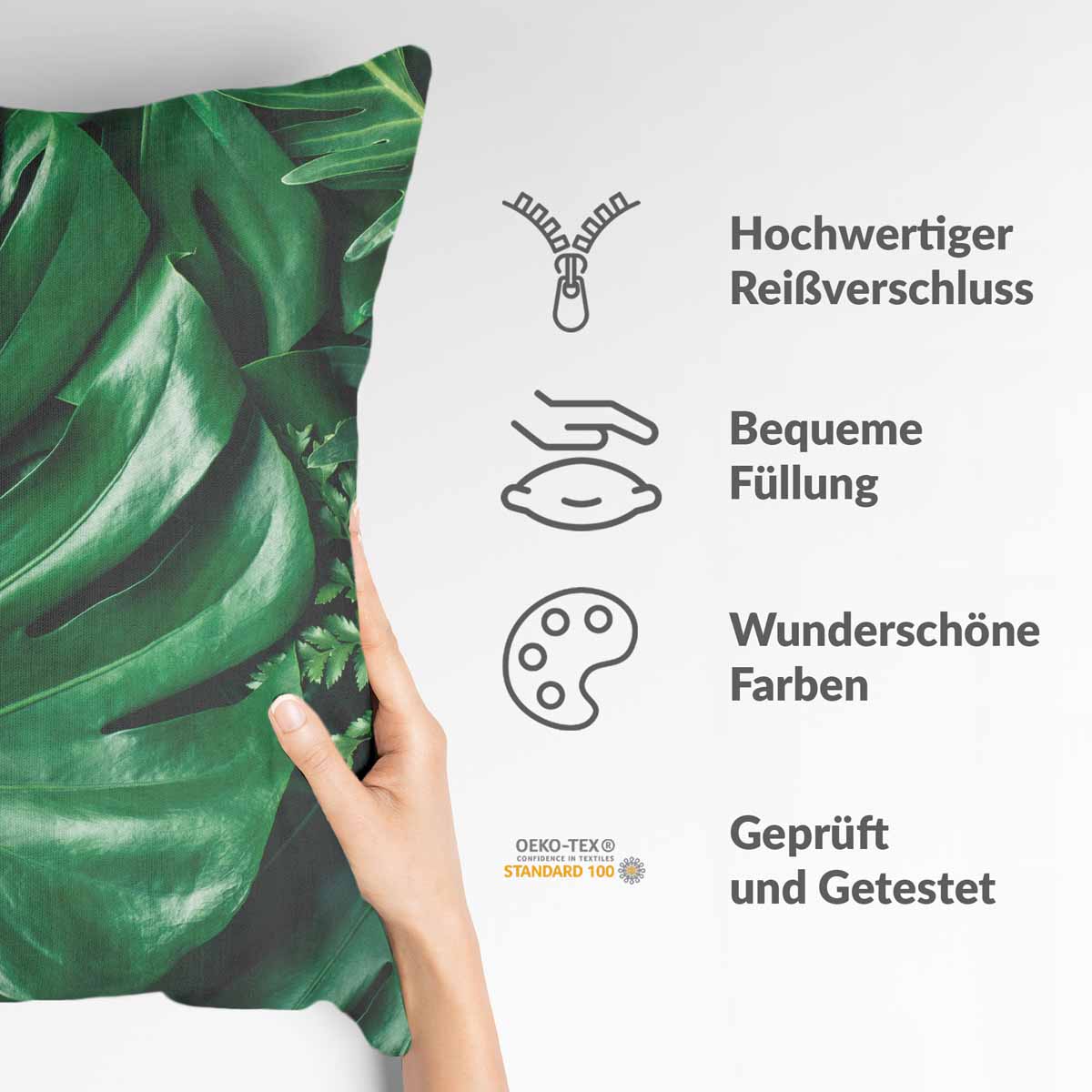 Coussin de santé avec plante Monstera